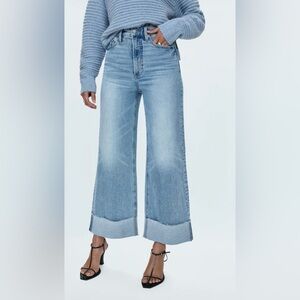 Pistola Lana High Rise Ultra Wide Leg Crop Jeans - Snowcat - Size 31